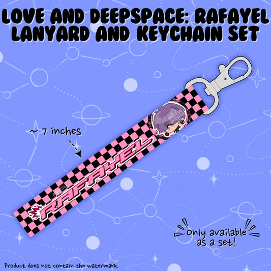 LOVE AND DEEPSPACE: Wristlet Lanyard + Keychain Set (Rafayel)