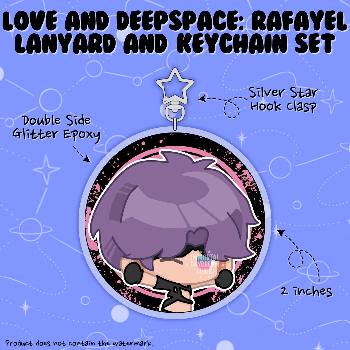 LOVE AND DEEPSPACE: Wristlet Lanyard + Keychain Set (Rafayel)