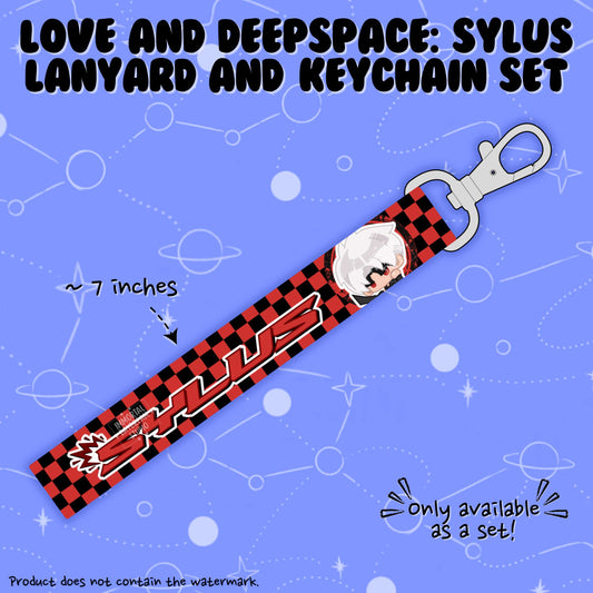 LOVE AND DEEPSPACE: Wristlet Lanyard + Keychain Set (Sylus)