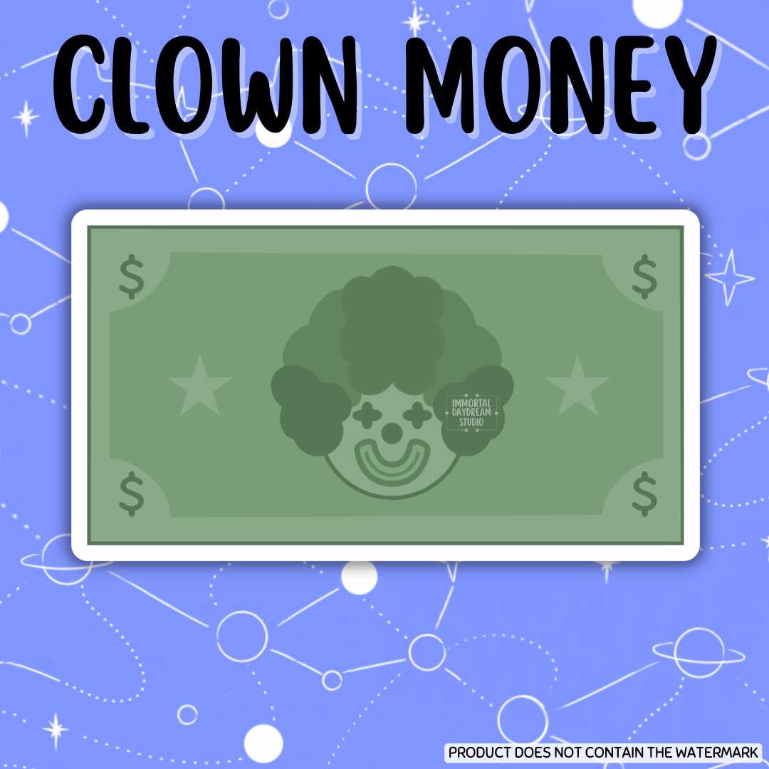 Clown Money Sticker/Flat Magnet
