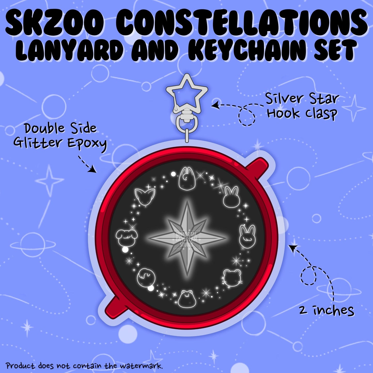 SKZOO Constellation Wristlet Lanyard + Keychain Set