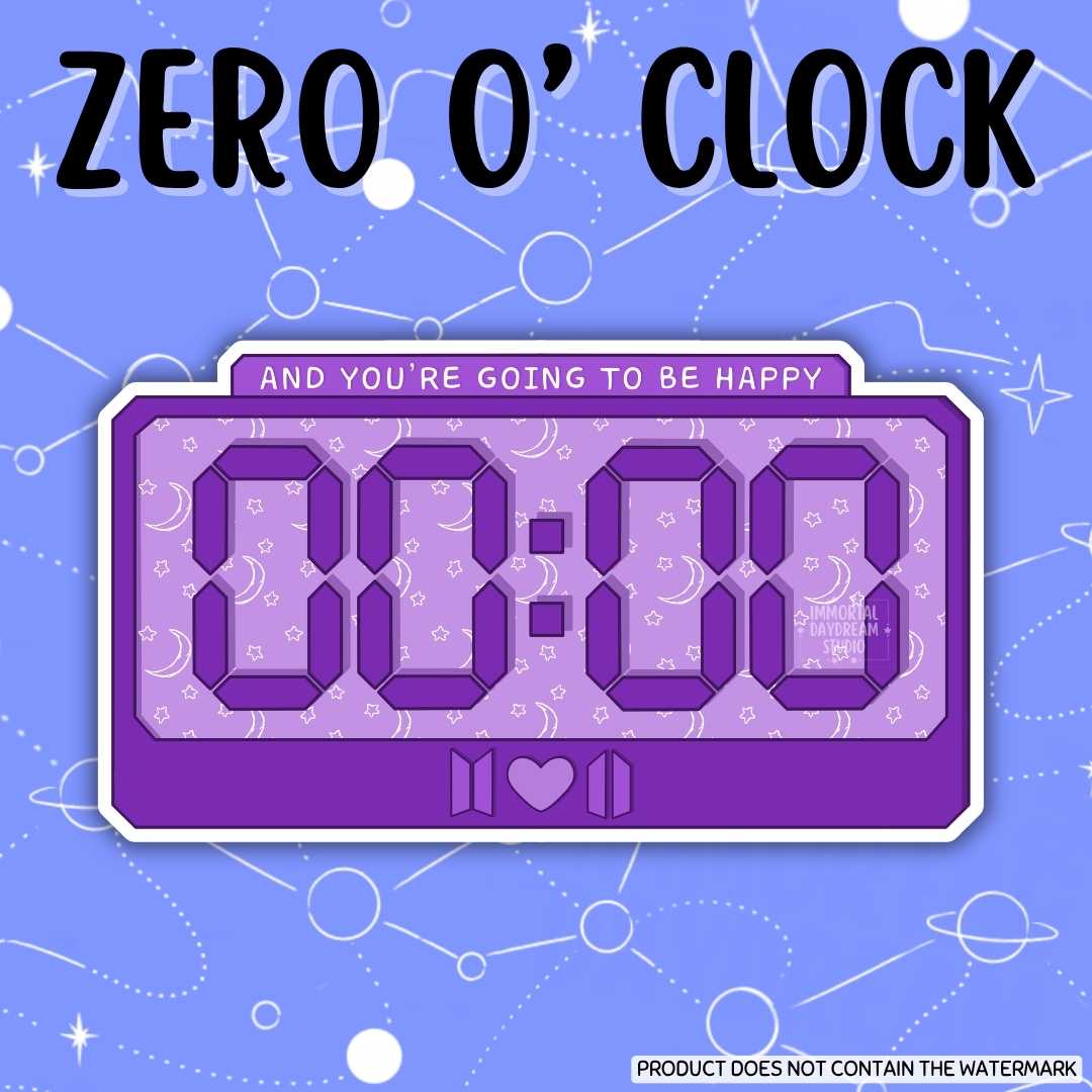 00:00 Zero O' Clock Sticker/Flat Magnet