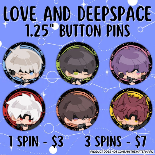 Love and Deepspace Button Pins (Gacha Draw) - IDOL Banner