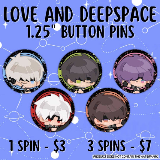 Love and Deepspace Button Pins (Gacha Draw) - IDOL Banner