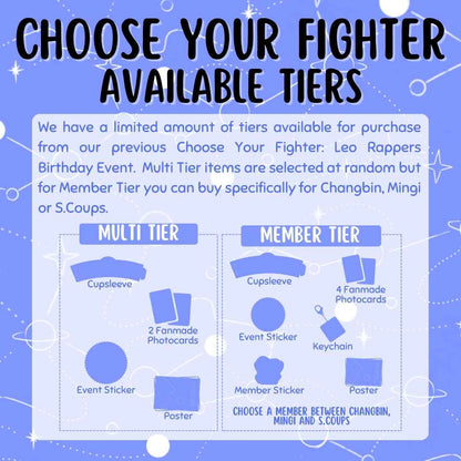 Choose Your Fighter Leo Rappers Celebration Event: Available Tiers