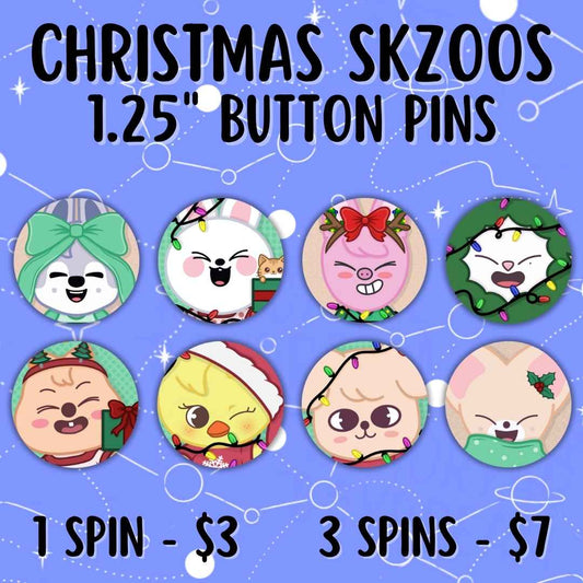 Christmas SKZOOs Button Pins (Gacha Draw)