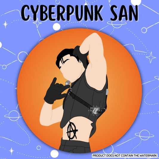 Cyberpunk San Button Pin