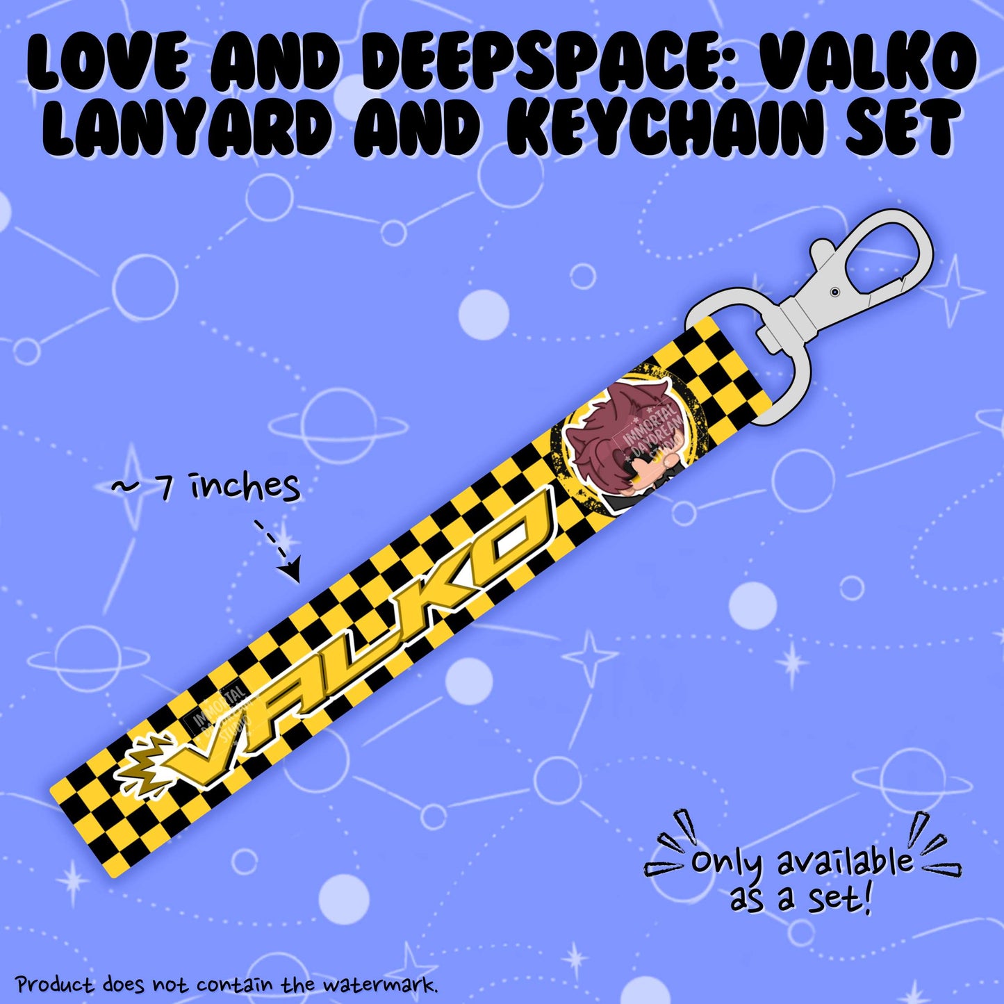 LOVE AND DEEPSPACE: Wristlet Lanyard + Keychain Set (Valko)