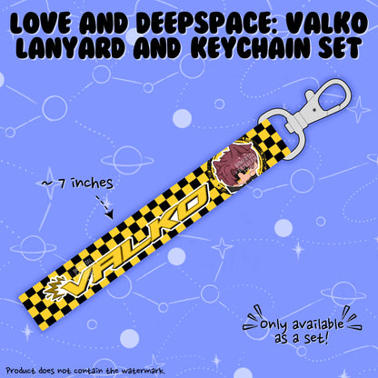 LOVE AND DEEPSPACE: Wristlet Lanyard + Keychain Set (Valko)
