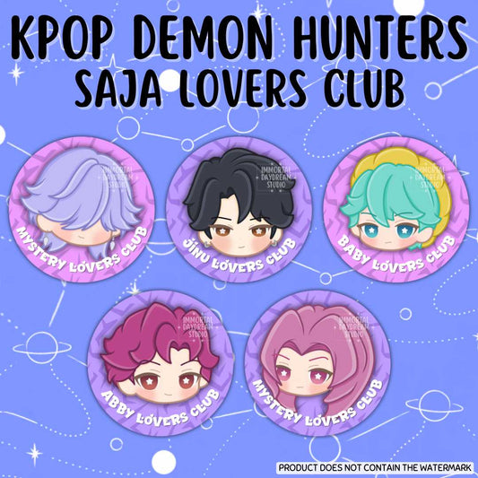 K-POP DEMON HUNTERS: Huntrix/Saja Boys Lovers Club Button Pins