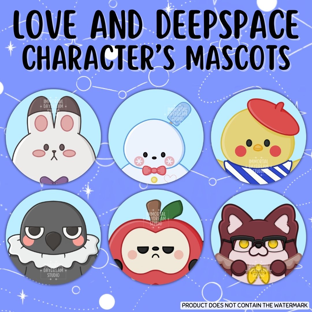 LOVE AND DEEPSPACE: Character's  Mascots Button Pins