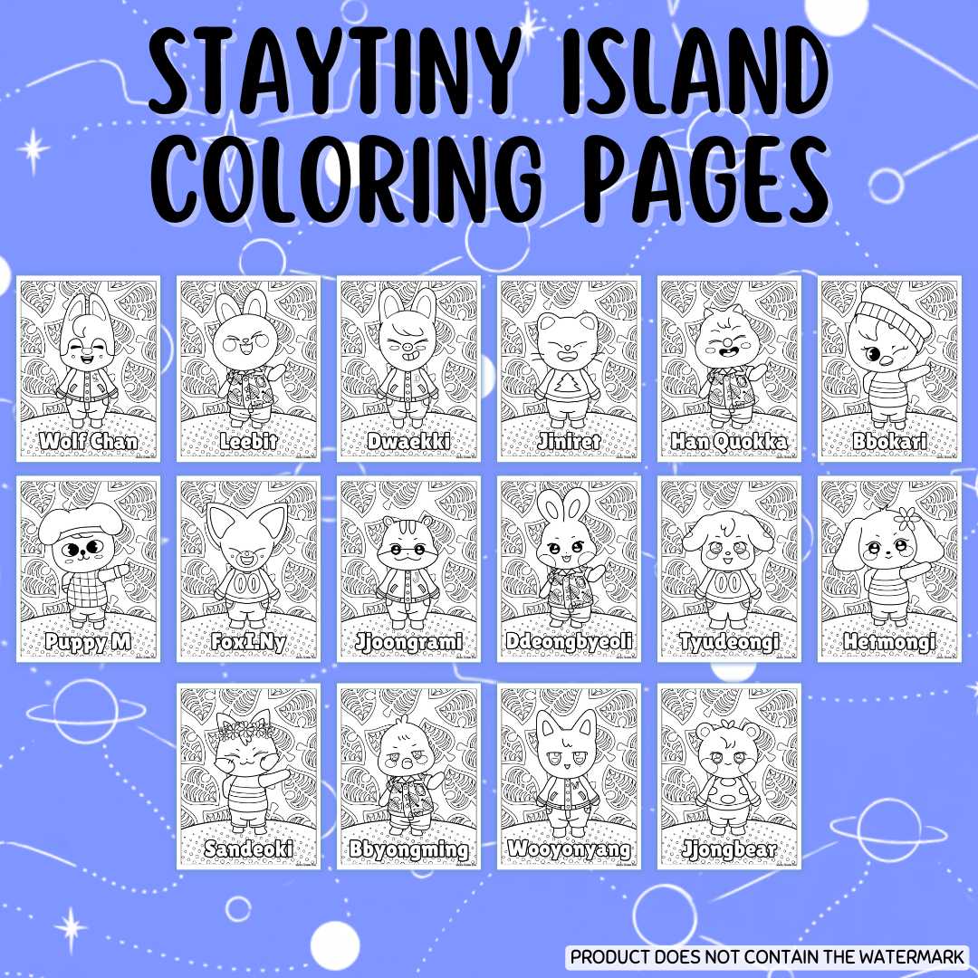 STAYTINY Island Coloring Pages (Digital Download)