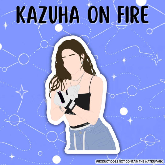 Kazuha On Fire Sticker