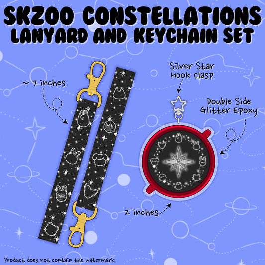 SKZOO Constellation Wristlet Lanyard + Keychain Set