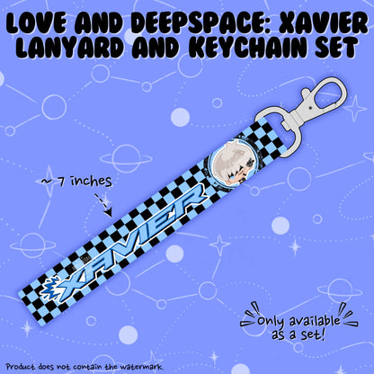 LOVE AND DEEPSPACE: Wristlet Lanyard + Keychain Set (Xavier)
