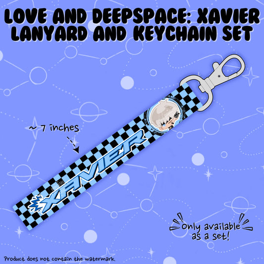 LOVE AND DEEPSPACE: Wristlet Lanyard + Keychain Set (Xavier)