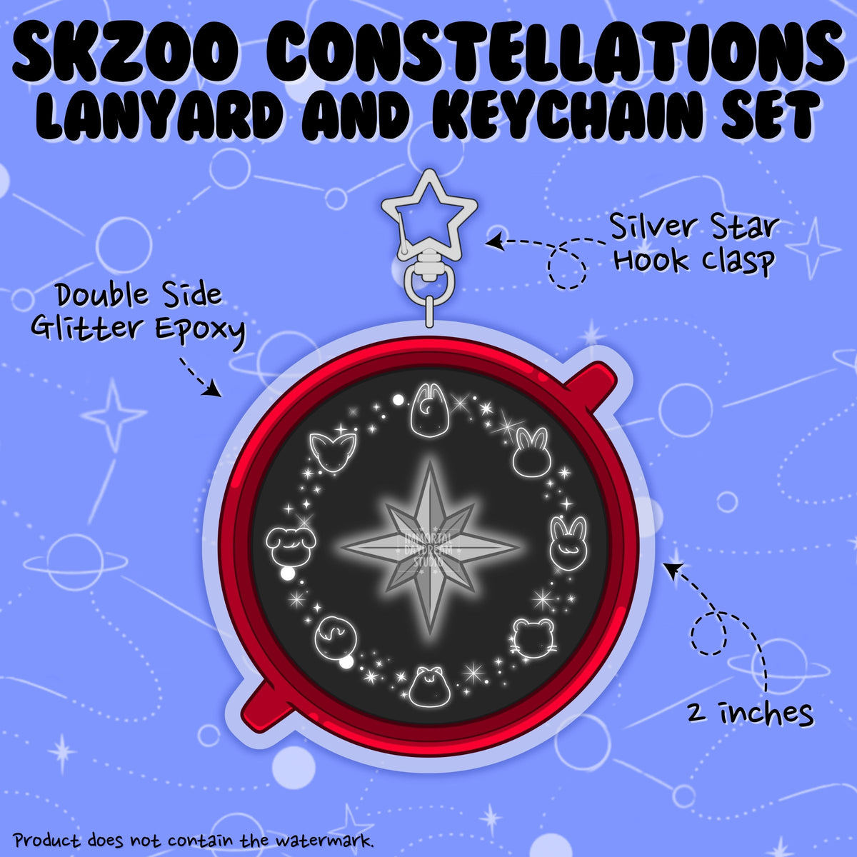 SKZOO Constellation Wristlet Lanyard + Keychain Set