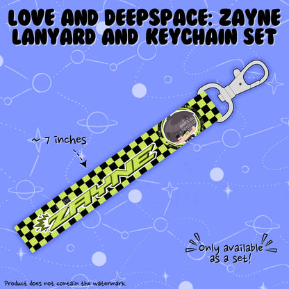 LOVE AND DEEPSPACE: Wristlet Lanyard + Keychain Set (Zayne)