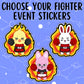 Choose Your Fighter: Leo Rappers Event Stickers