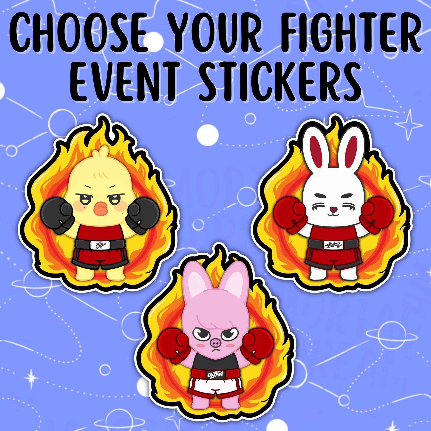 Choose Your Fighter: Leo Rappers Event Stickers